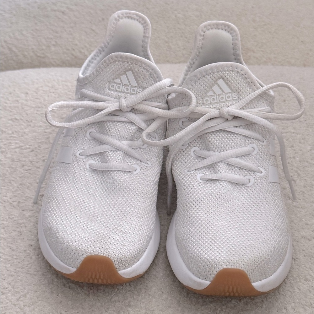 adidas Women’s Cloudfoam Pure Sportswear Sneaker White/White Gum Size 6